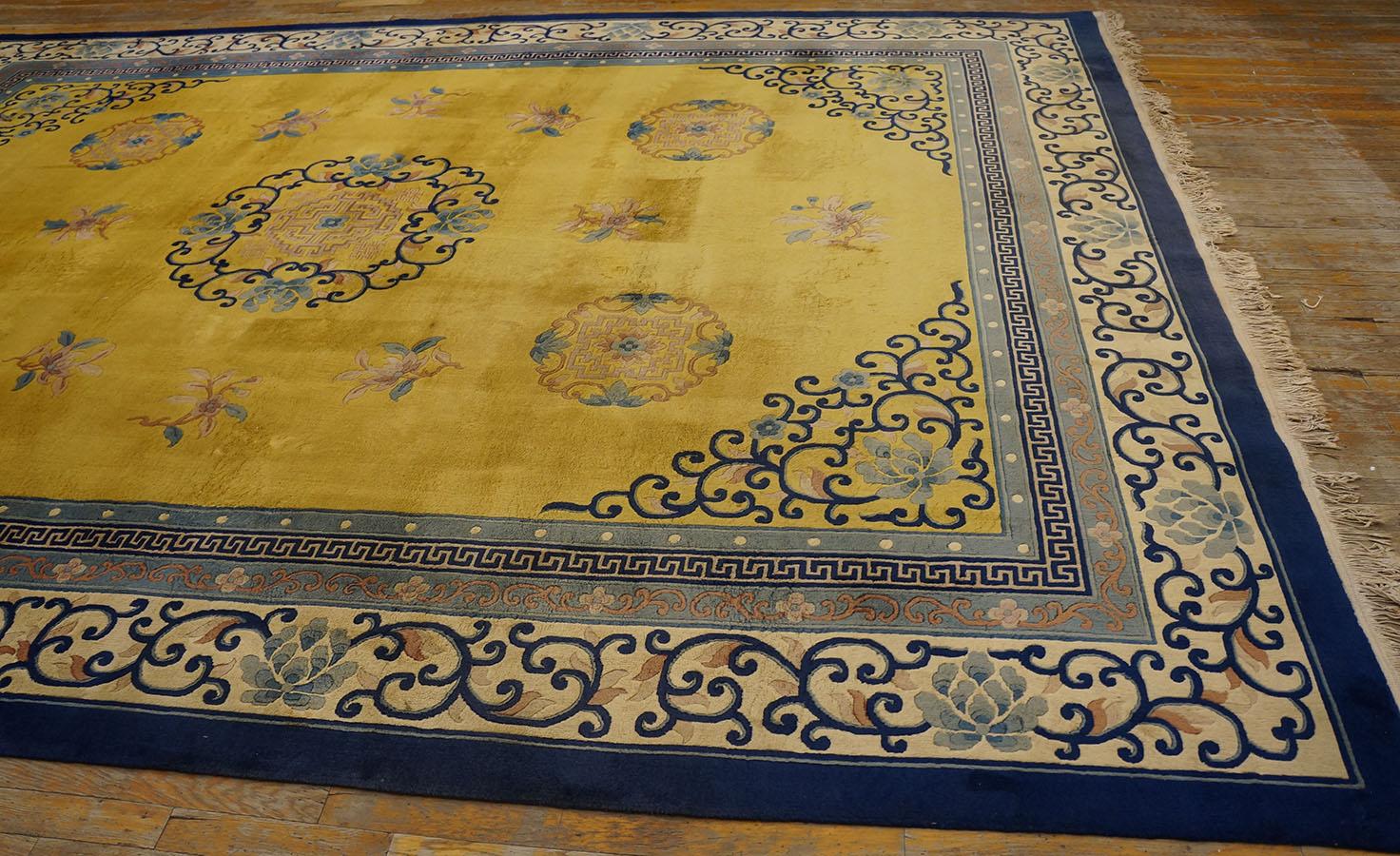 Antique Chinese, Peking Rug 9' 0'' x 12' 0'' For Sale 4