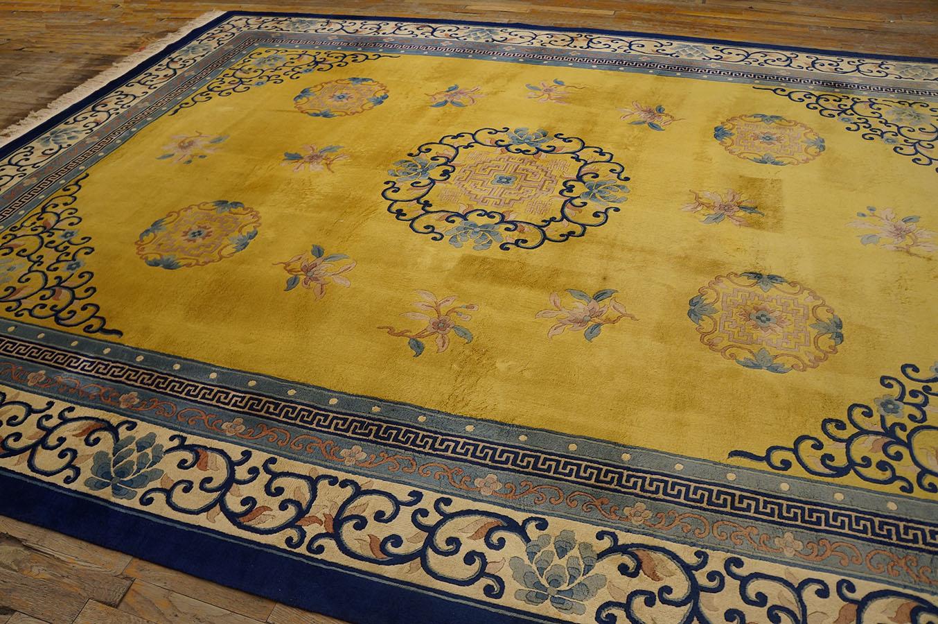 Antique Chinese, Peking Rug 9' 0'' x 12' 0'' For Sale 3