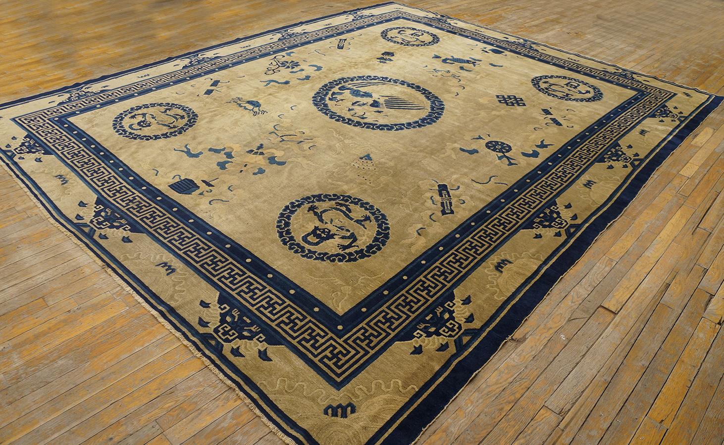 Antique Chinese Peking rug. Measures: 9' 0''x 11'6''.