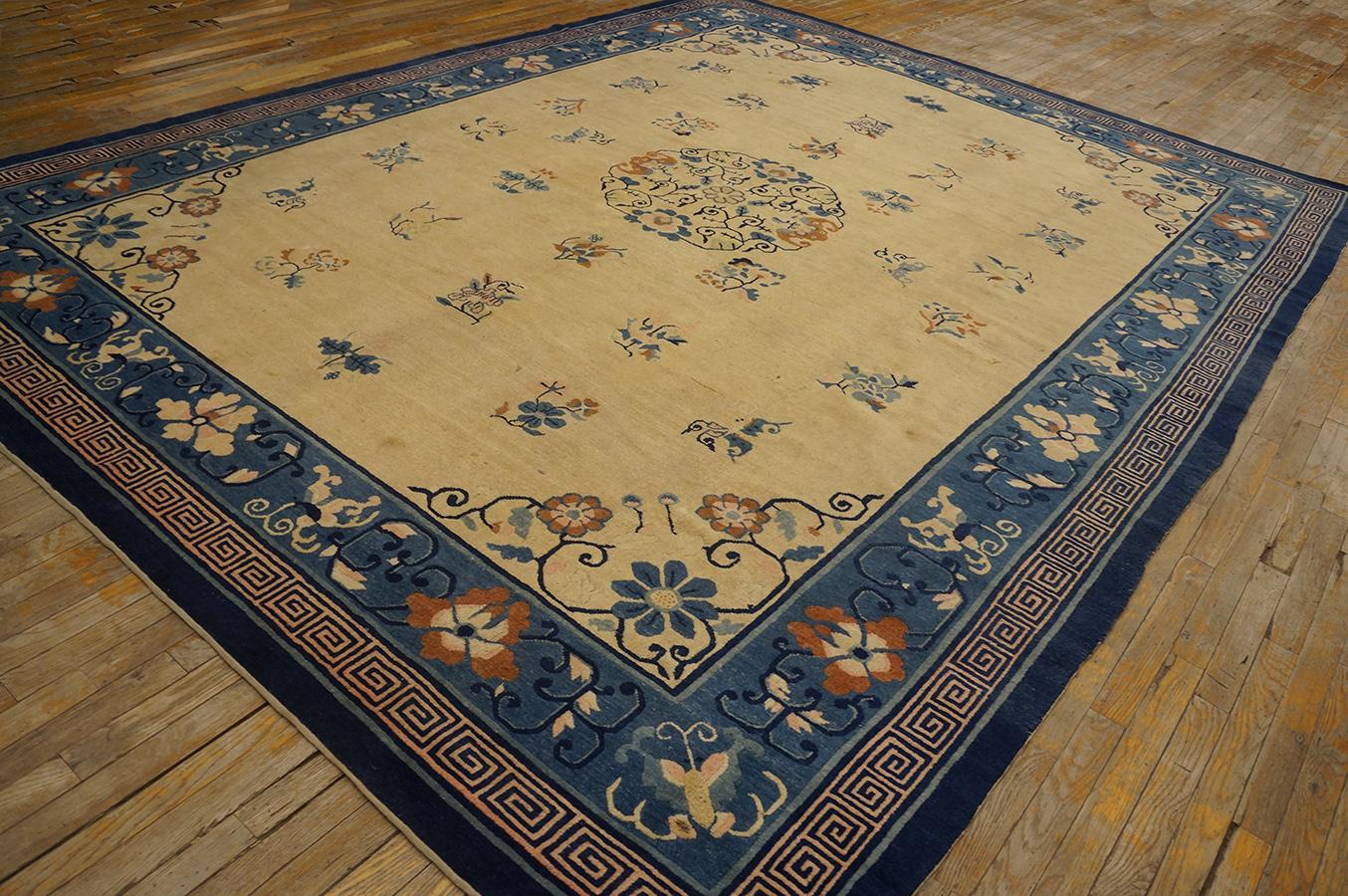 Wool Early 20th  Century Chinese Peking Carpet ( 9' x 11'7'' - 275 x 355 ) For Sale