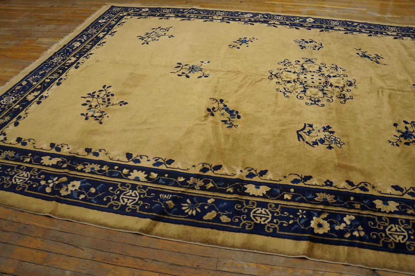 Antique Chinese Peking Rug 9' 0'' x 14' 3'' In Good Condition For Sale In New York, NY