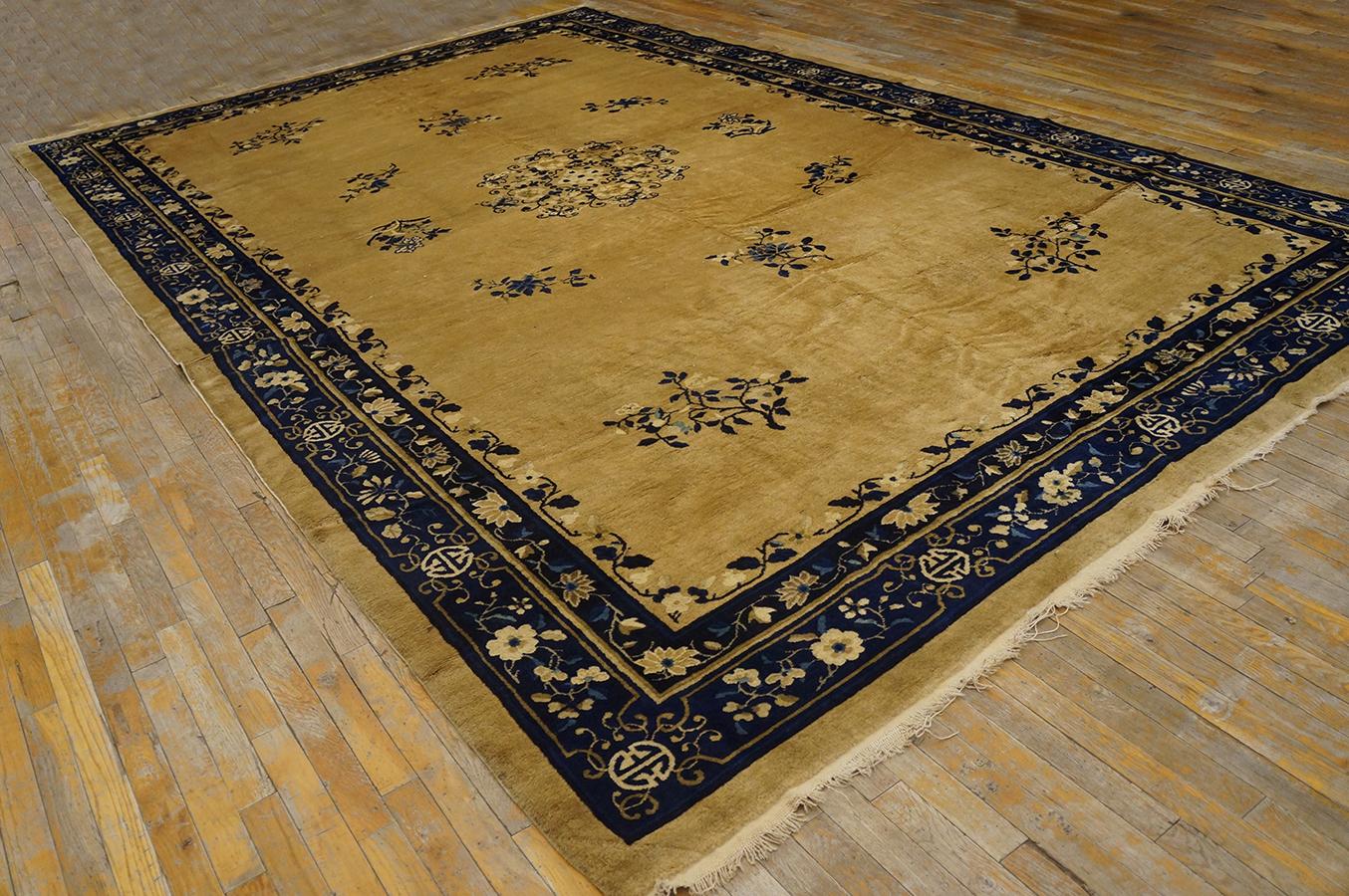 Early 20th Century Antique Chinese Peking Rug 9' 0'' x 14' 3'' For Sale