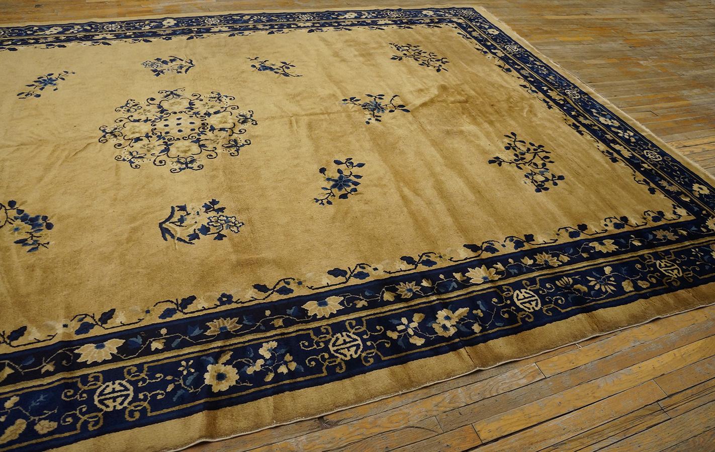 Antique Chinese Peking Rug 9' 0'' x 14' 3'' For Sale 1