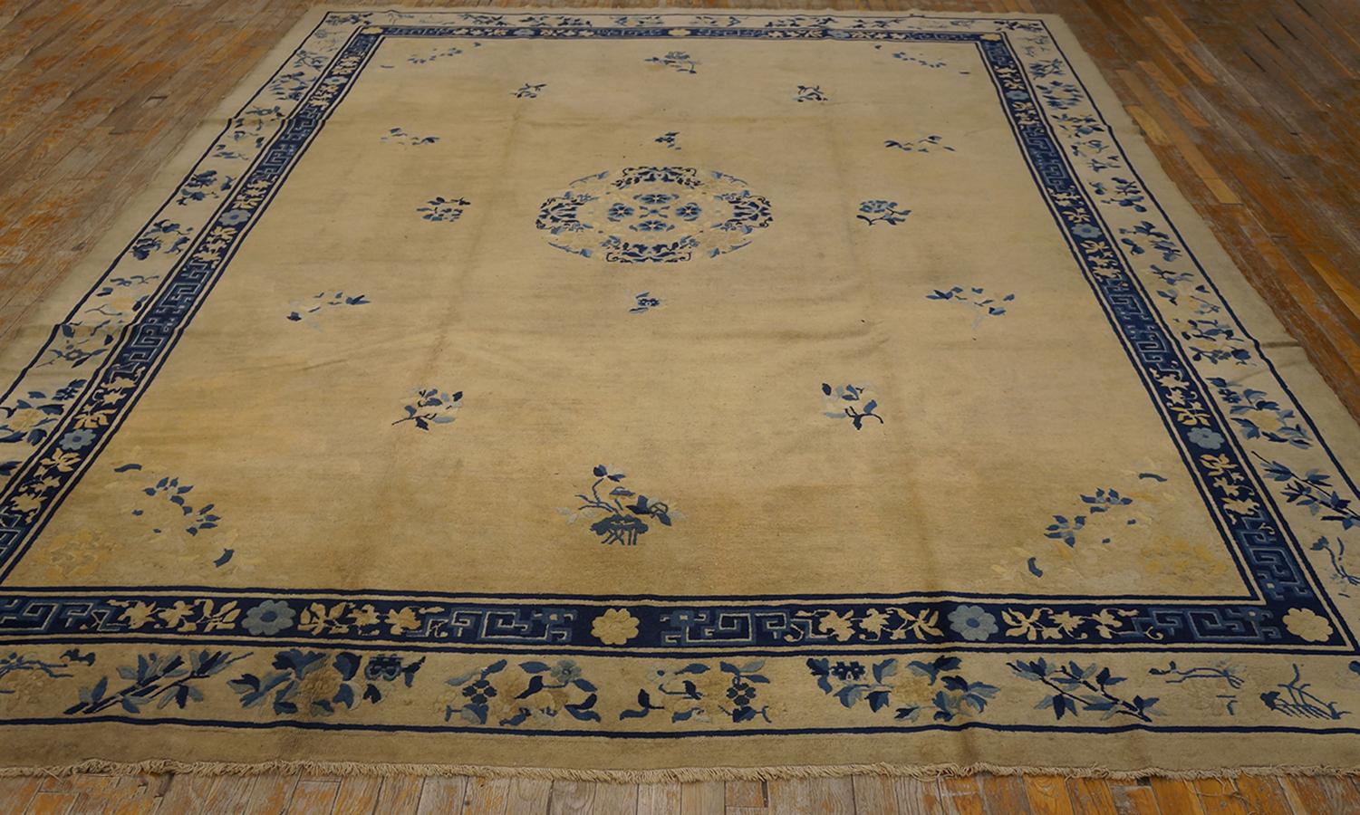 Hand-Knotted Early 20th Century Chinese Peking Carpet ( 9'1