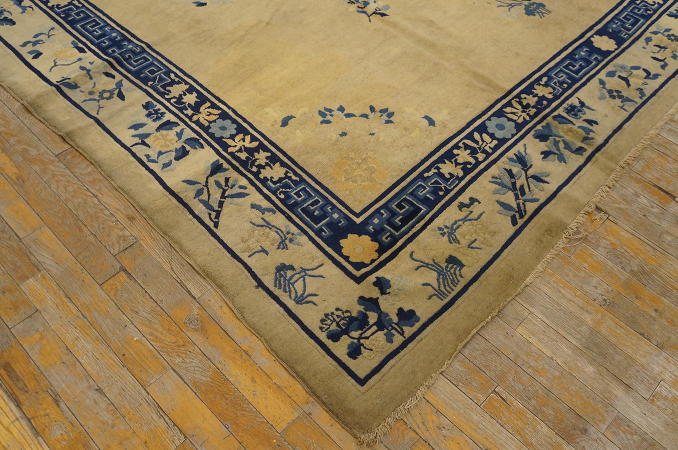 Wool Early 20th Century Chinese Peking Carpet ( 9'1