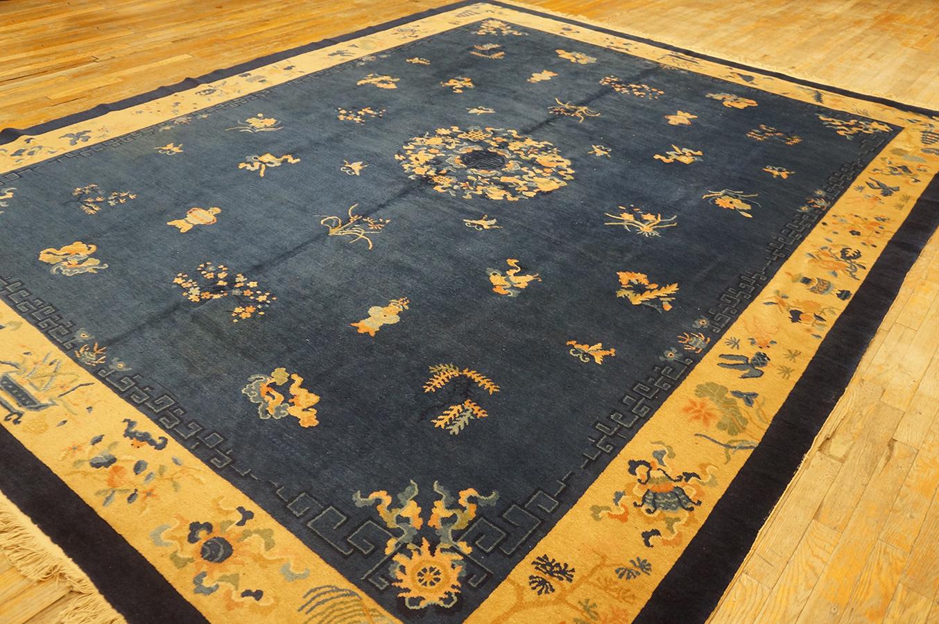 Laine Tapis chinois de Pékin du début du 20ème siècle ( 9'1'' x 11'8'' - 277 x 356 ) en vente