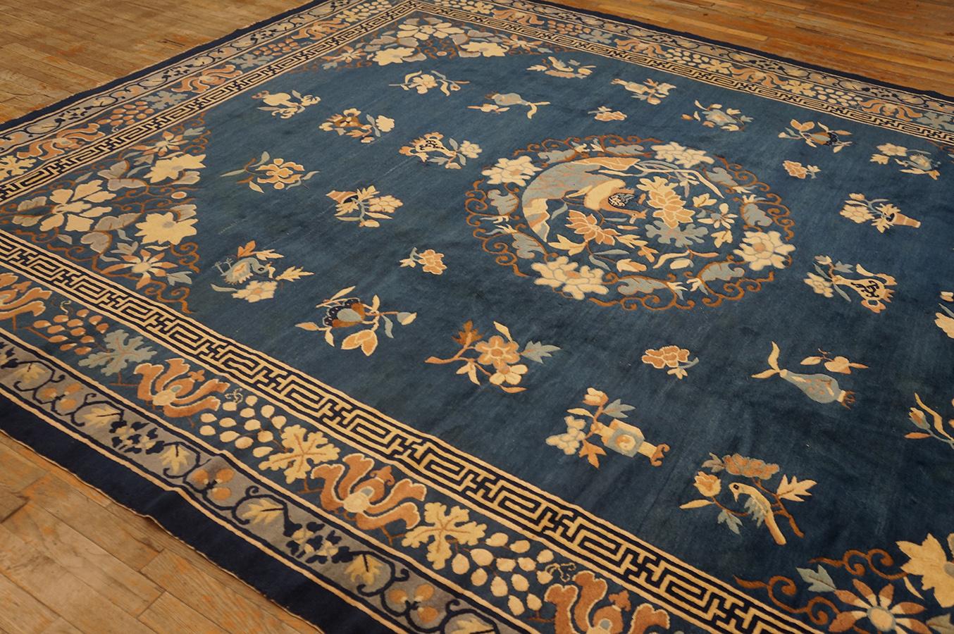 Wool Late 19th Century Chinese Peking Carpet ( 9'2