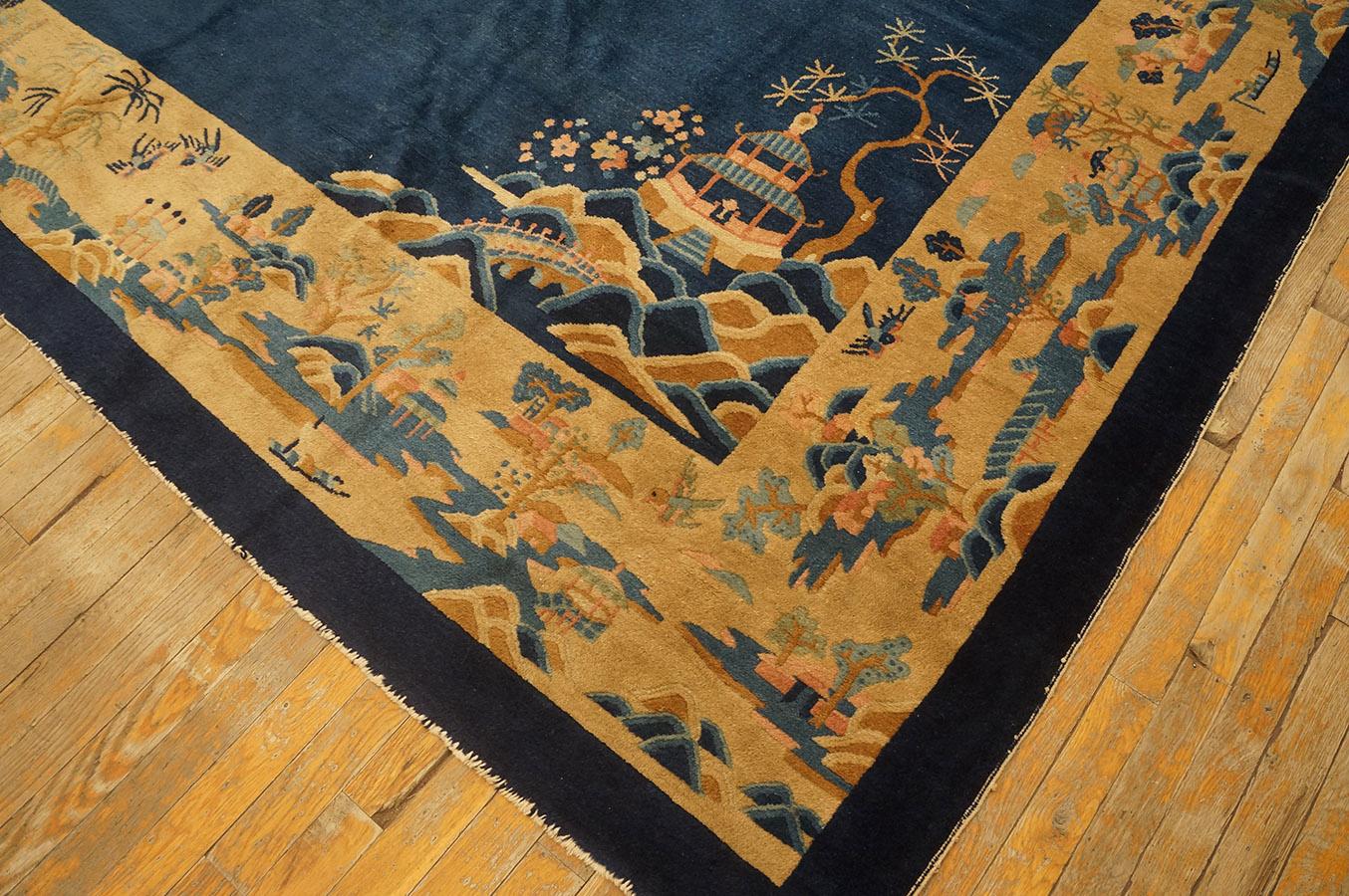 Wool Early 20th Century Chinese Peking Carpet ( 9'2'' x 11'6'' - 280 x 350 ) For Sale