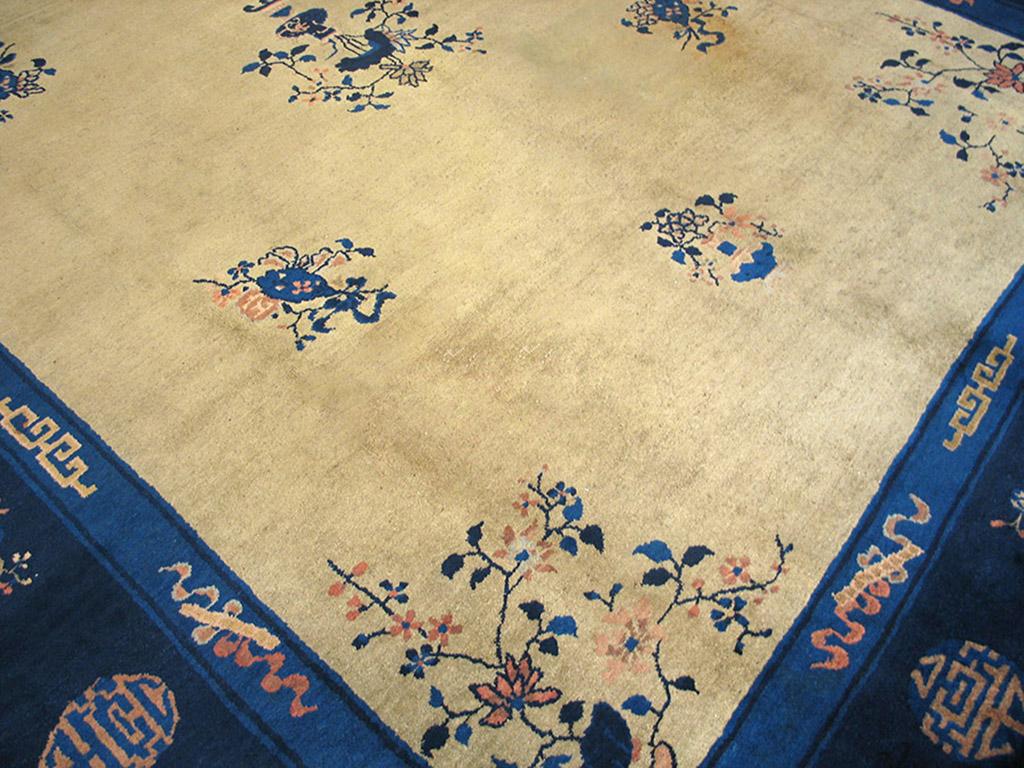 Tapis chinois antique de Pékin, Taille : 9' 2'' x11' 8'' 
