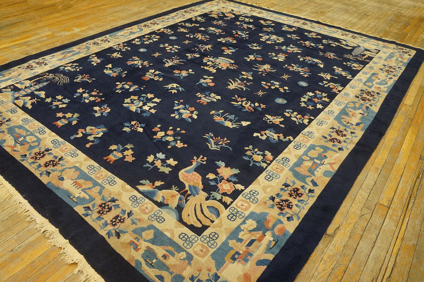Hand-Knotted Early 20th Century Chinese Peking Carpet ( 9'2'' x 11'8'' - 280 x 355 ) For Sale