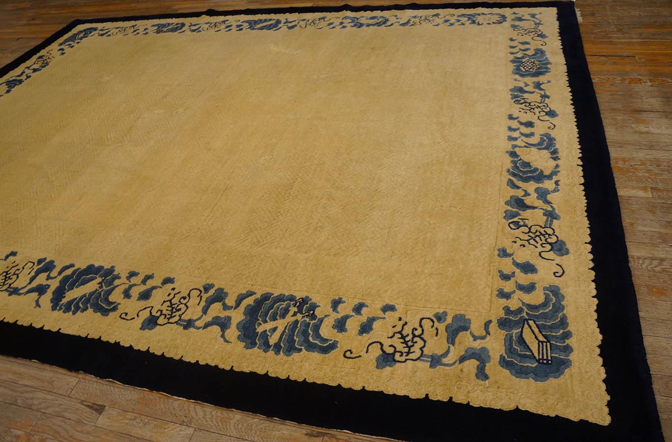 Wool 19th Century Chinese Peking Carpet ( 9'2'' x 11'8'' - 280 x 355 ) For Sale