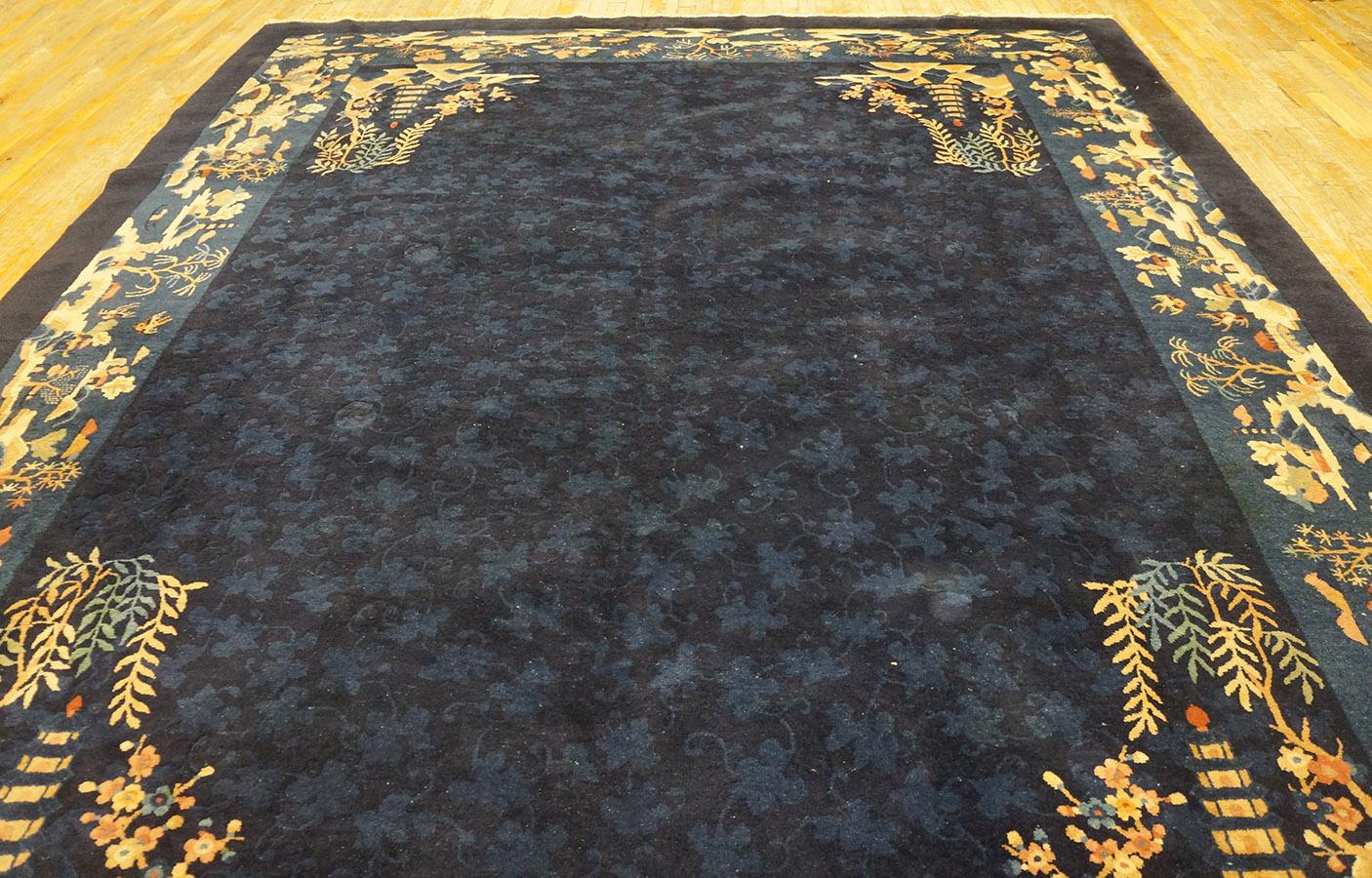 Antique Chinese Peking Rug 9' 2''x11' 9'' In Good Condition For Sale In New York, NY