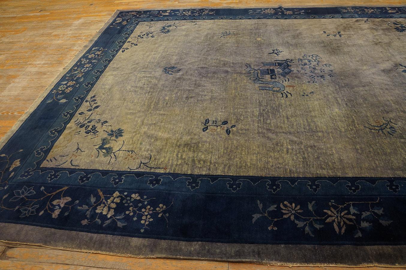 Antique Chinese Peking Rug 9' 3'' x 11' 6'' For Sale 4