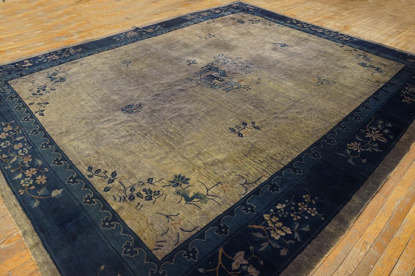 Antique Chinese Peking Rug 9' 3'' x 11' 6'' For Sale 1