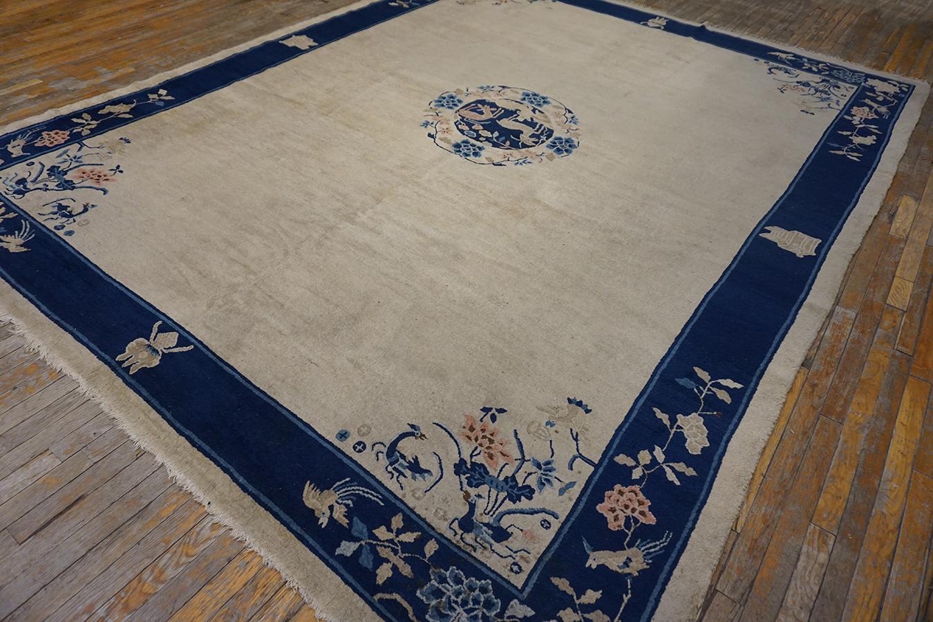 Hand-Knotted Early 20th Century Chinese Peking Carpet ( 9'3'' x 11'6'' - 282 x 351 ) For Sale
