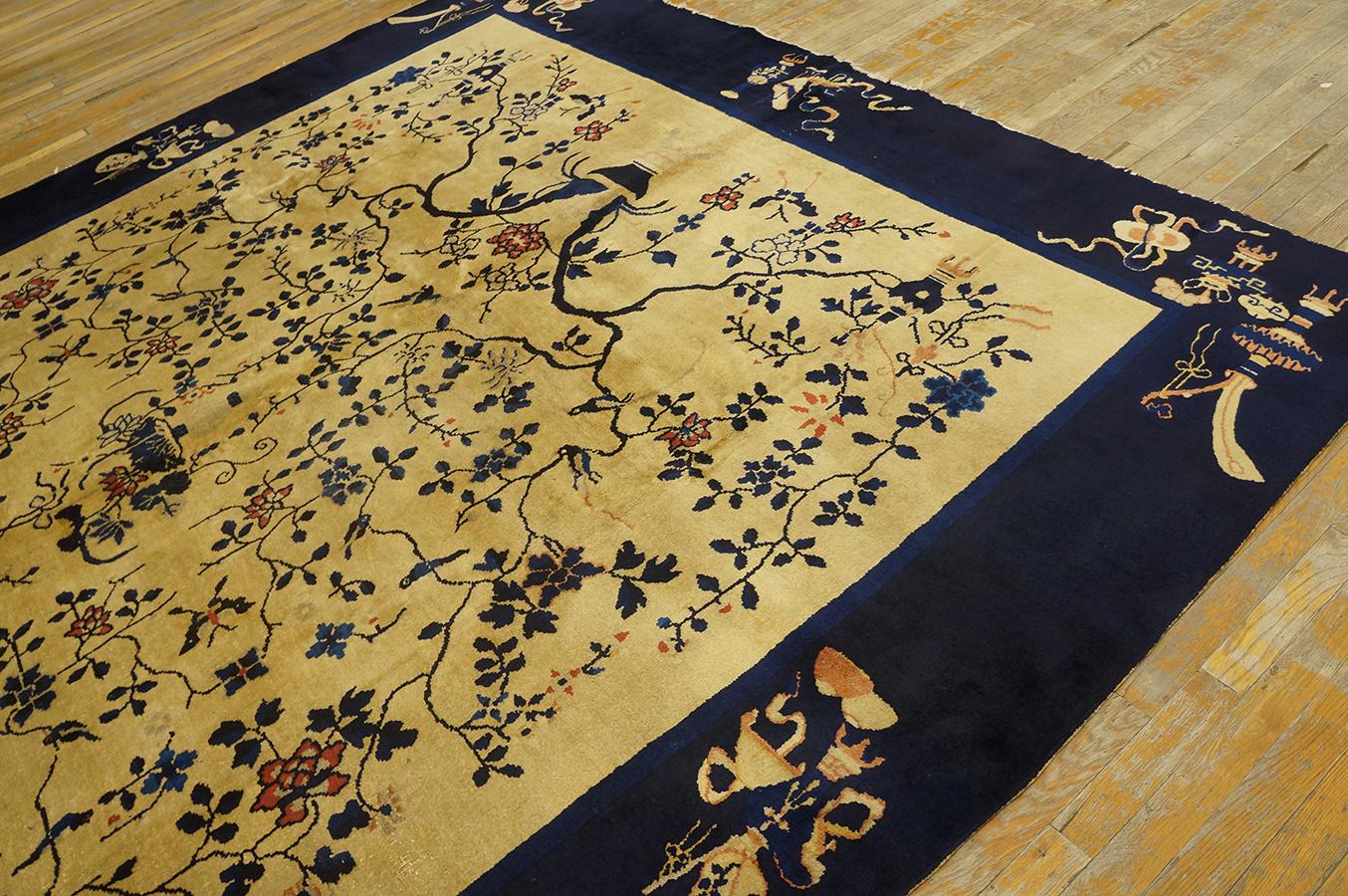 Antique Chinese Peking Rug 9' 3'' x 11' 6'' For Sale 5