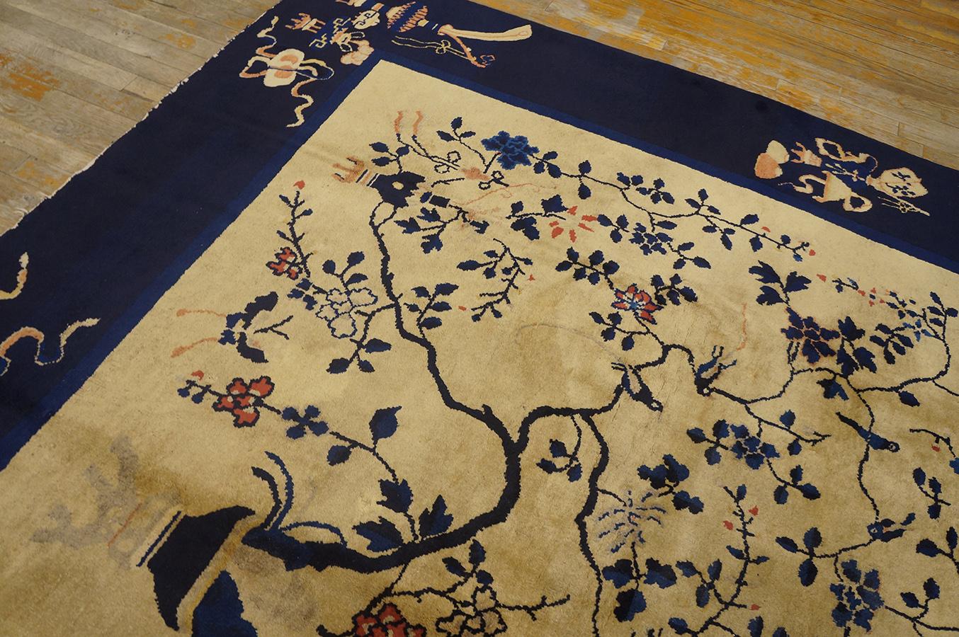 Antique Chinese Peking Rug 9' 3'' x 11' 6'' For Sale 9