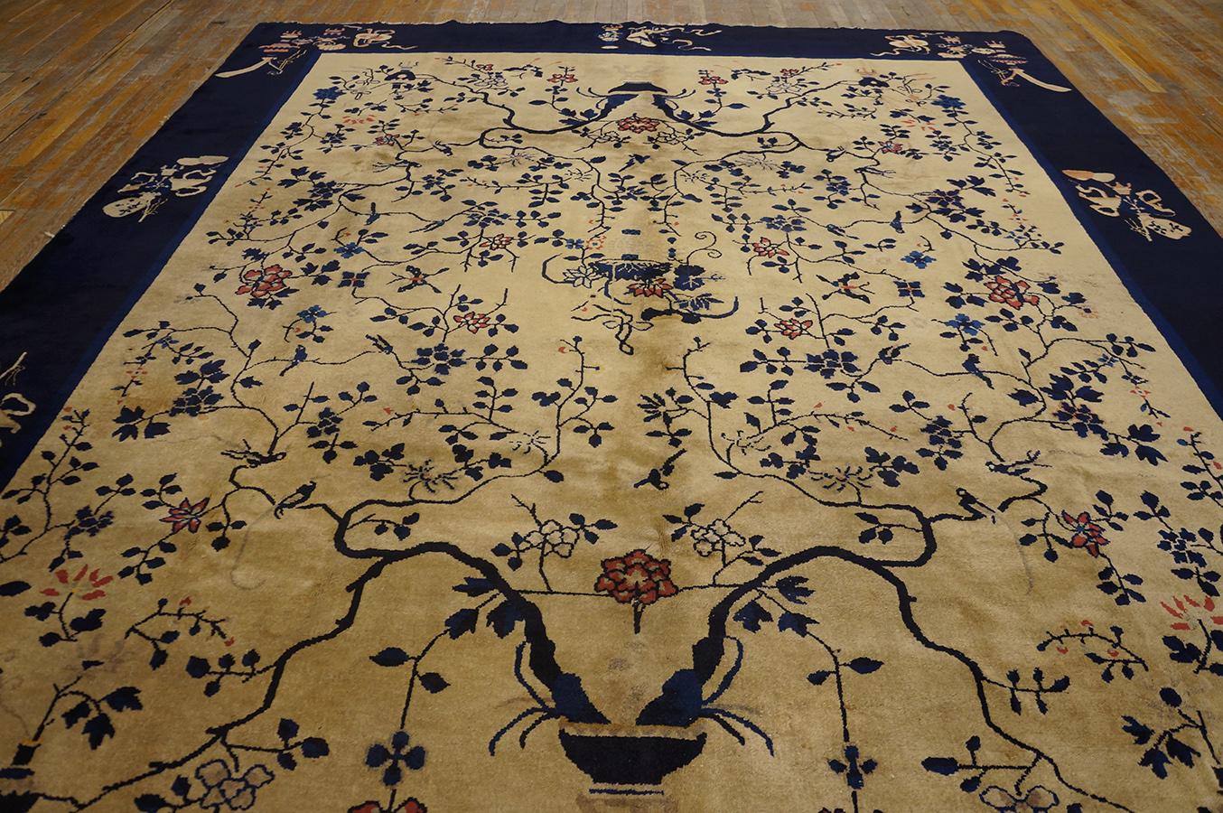 Early 20th Century Antique Chinese Peking Rug 9' 3'' x 11' 6'' For Sale