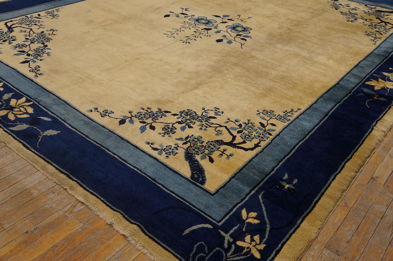 Hand-Knotted Antique Chinese, Peking Rug 9' 3'' x 11' 6'' For Sale