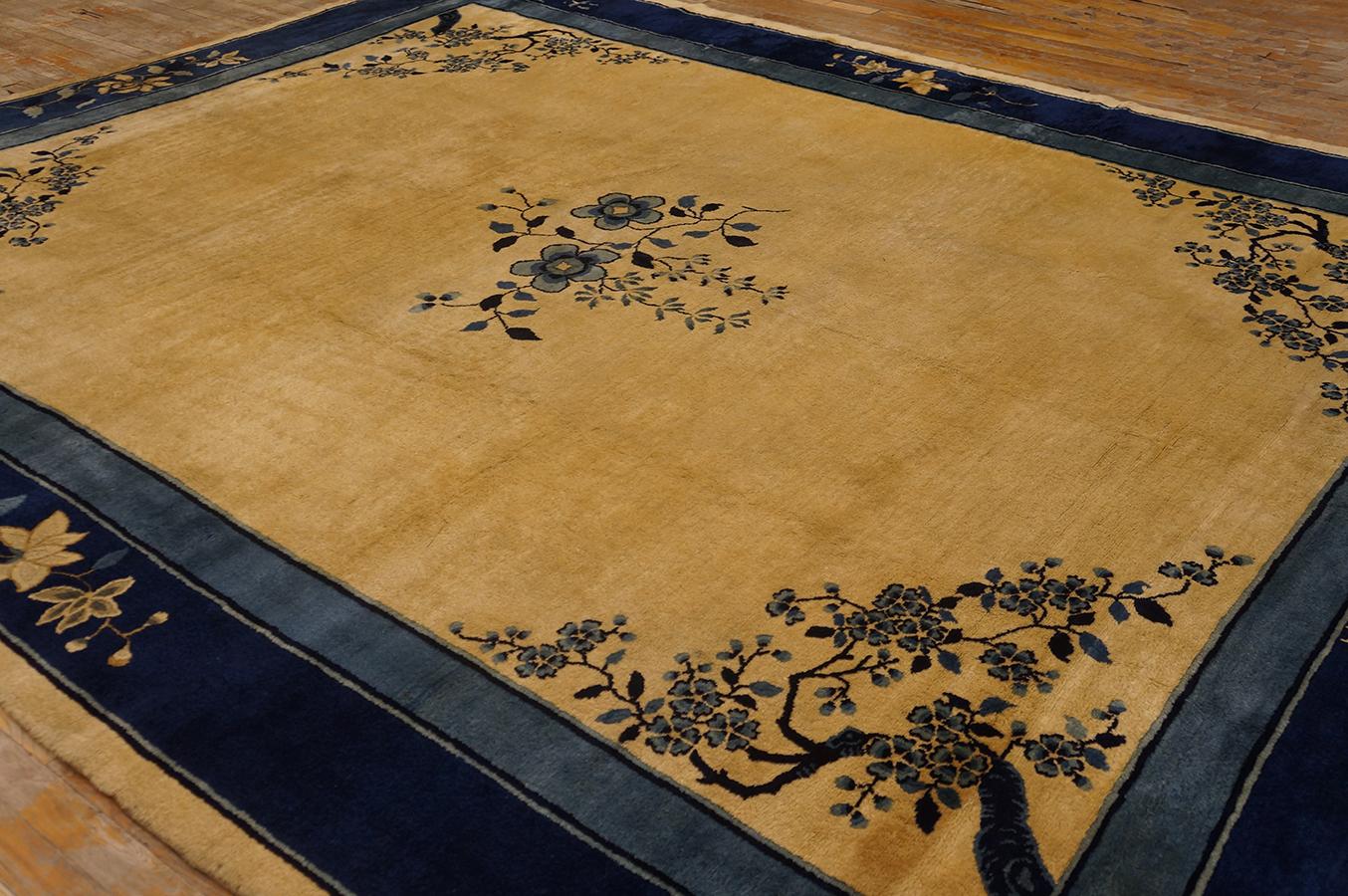 Antique Chinese, Peking Rug 9' 3'' x 11' 6'' In Good Condition For Sale In New York, NY