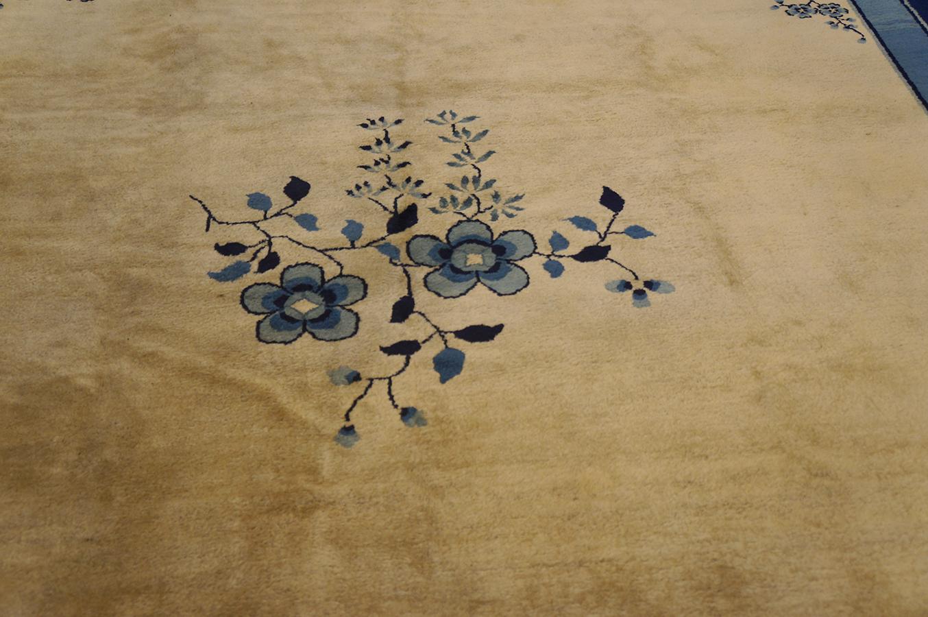 Wool Antique Chinese, Peking Rug 9' 3'' x 11' 6'' For Sale