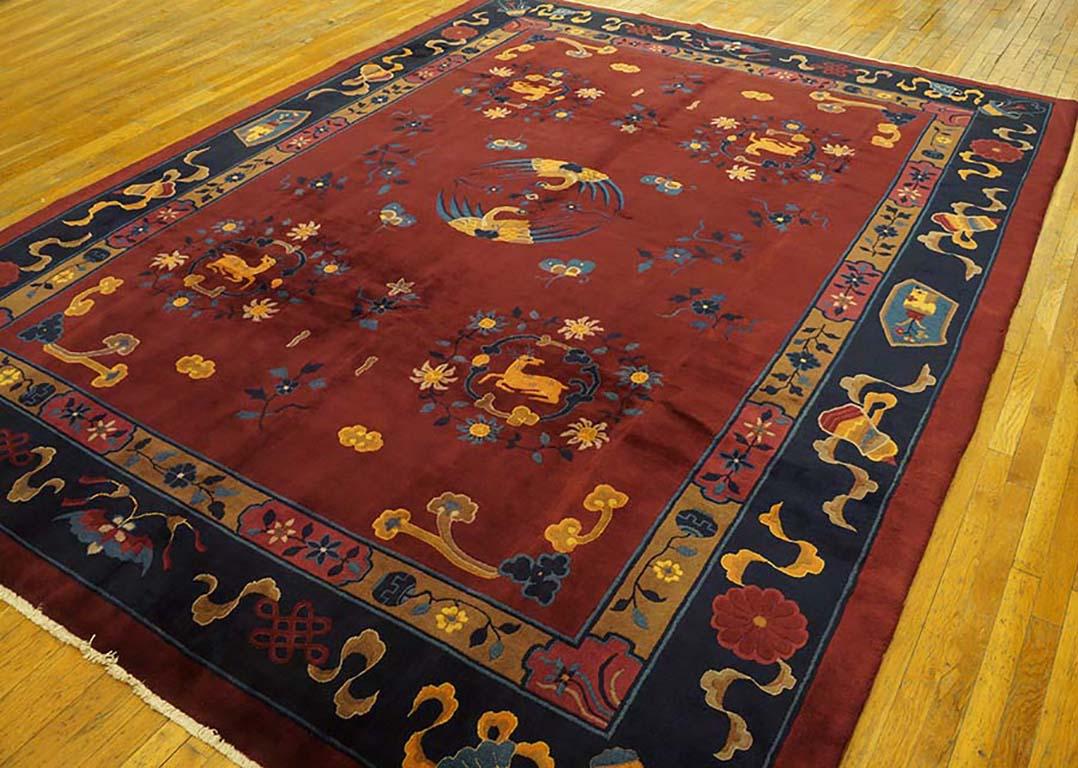 Annodato a mano Tappeto antico cinese - Pechino  9' 4'' x 11' 6'' in vendita