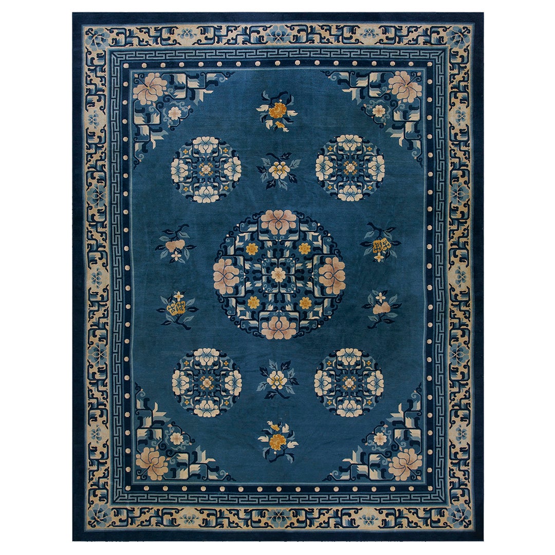 Vintage 1980s Chinese Peking Carpet (  9'6'' x 12'4'' - 290 x 375 )