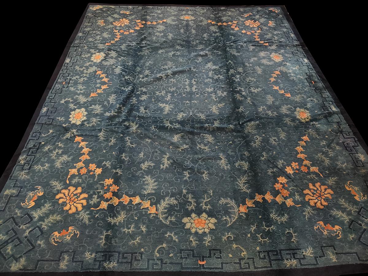 Hand-Knotted Antique Chinese Peking Rug For Sale