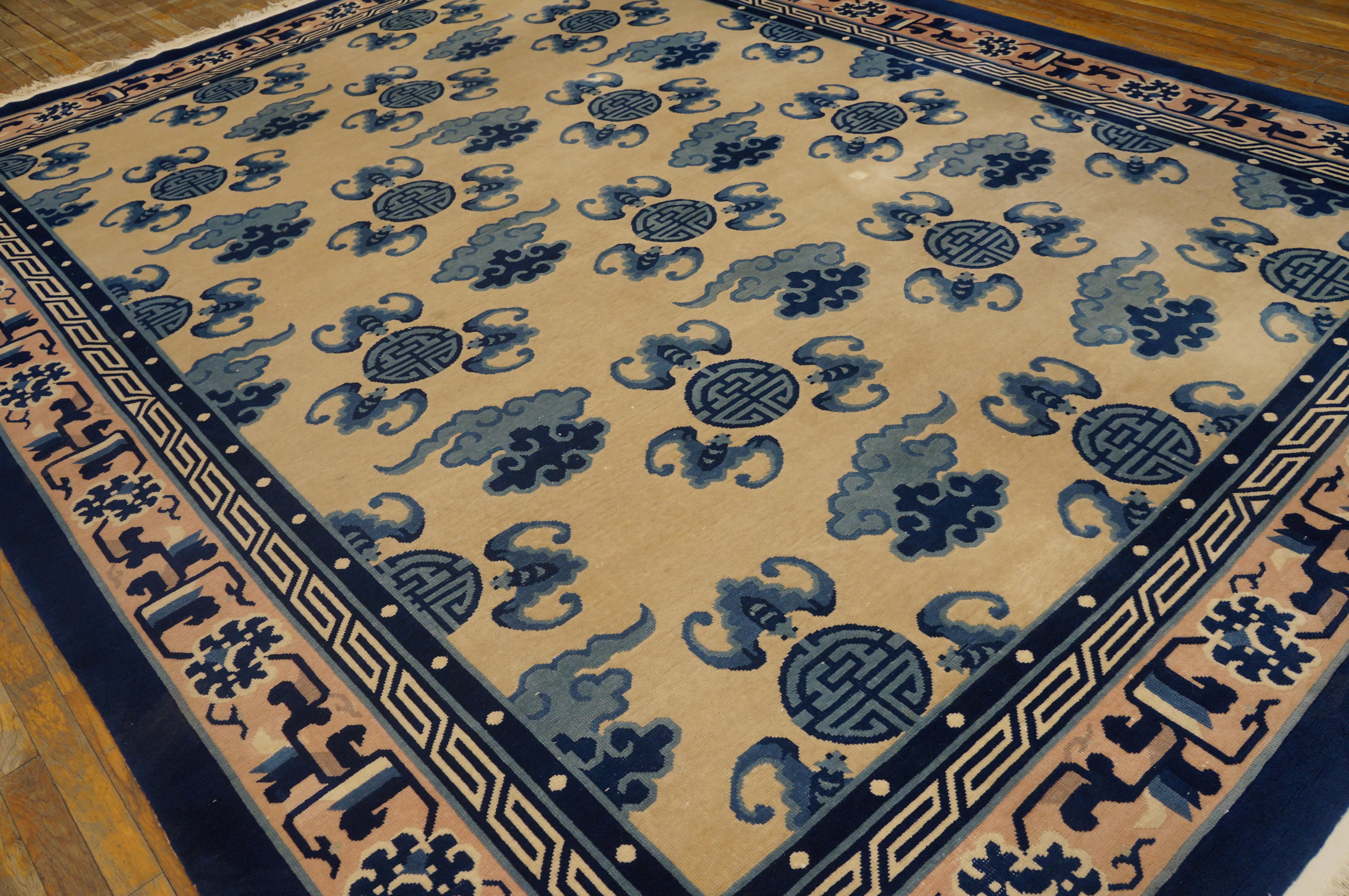 Hand-Knotted Vintage 1980s Chinese Peking Carpet ( 9' x 12' - 275 x 365 ) For Sale