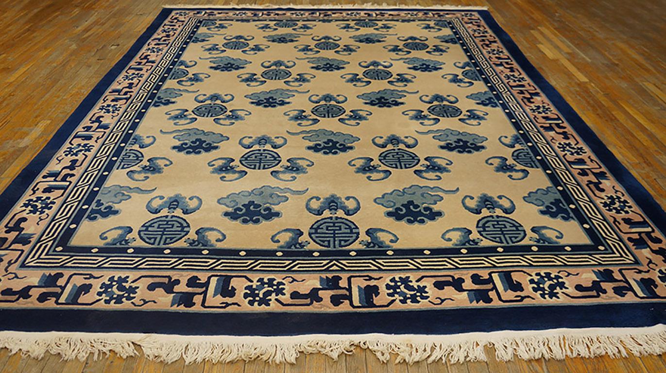 Wool Vintage 1980s Chinese Peking Carpet ( 9' x 12' - 275 x 365 ) For Sale