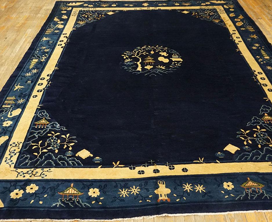 Hand-Knotted Late 19th Century Chinese Peking Carpet ( 9' x 11'6