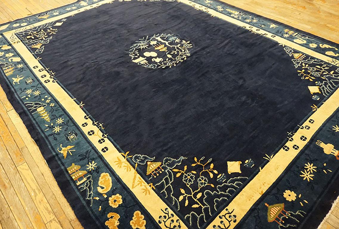 Wool Late 19th Century Chinese Peking Carpet ( 9' x 11'6