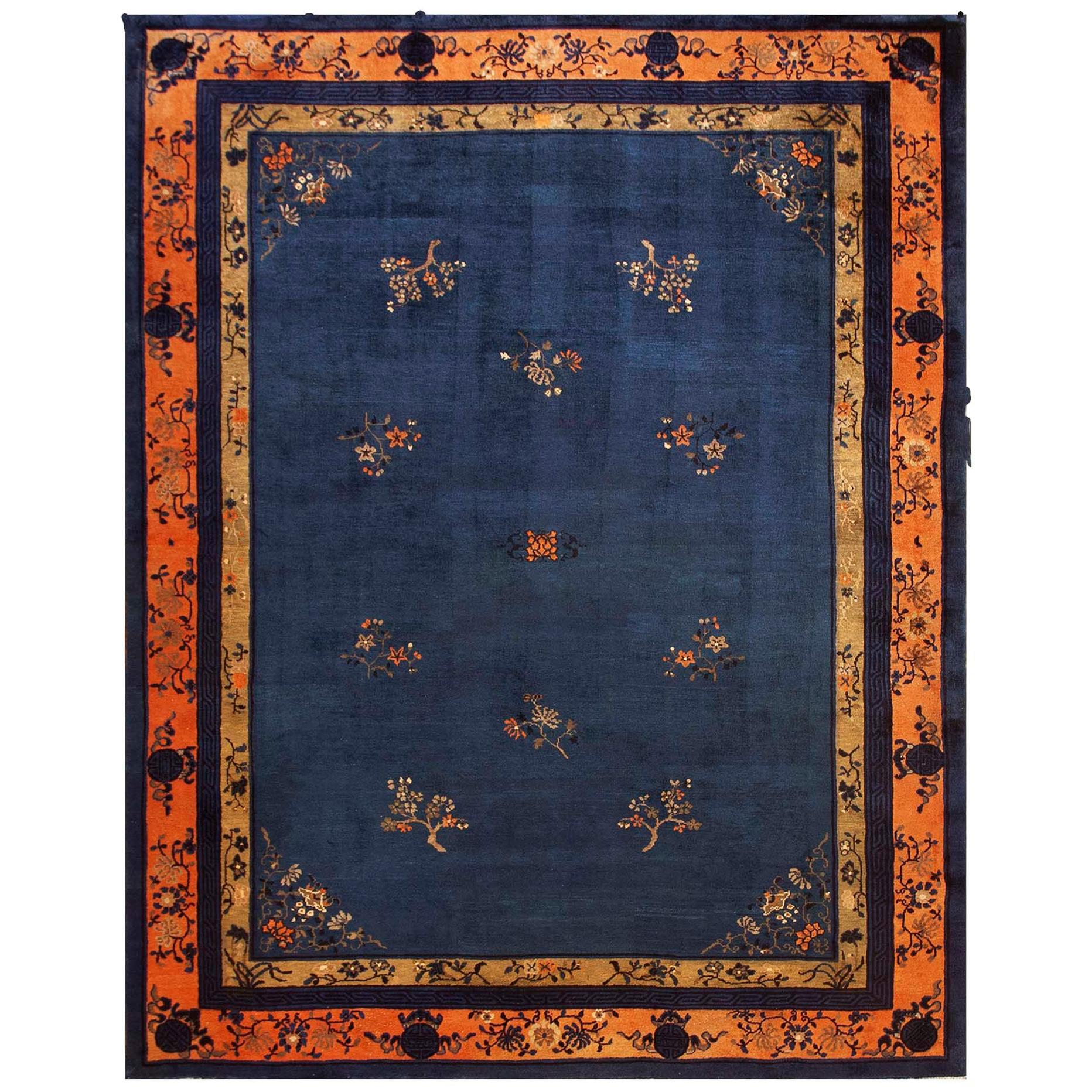 Antique Chinese Peking Rug 9' 0" x 11' 6"  For Sale