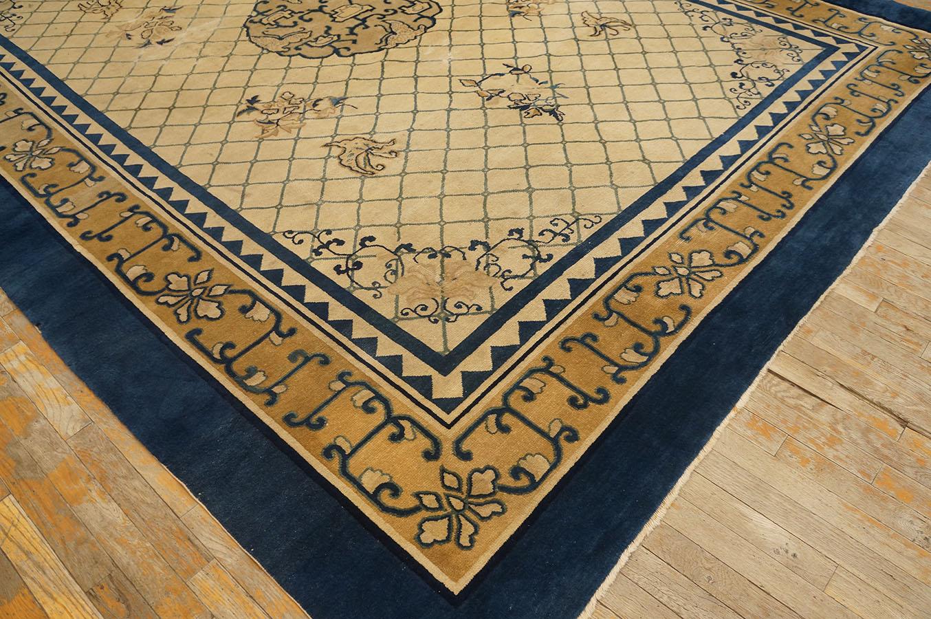 Noué à la main Tapis chinois de Pékin du 19ème siècle ( 9' x 11'8