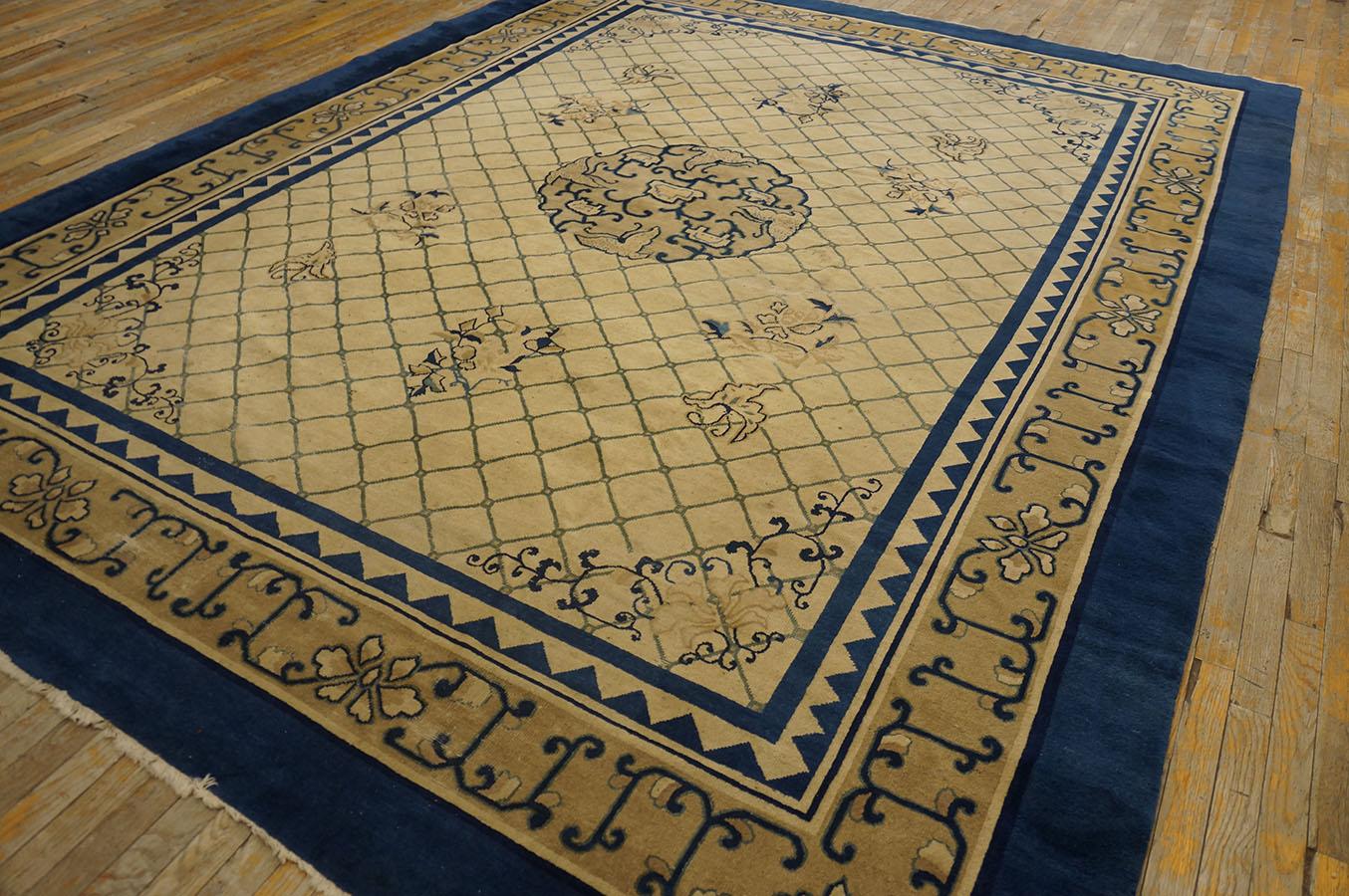 Tapis chinois de Pékin du 19ème siècle ( 9' x 11'8