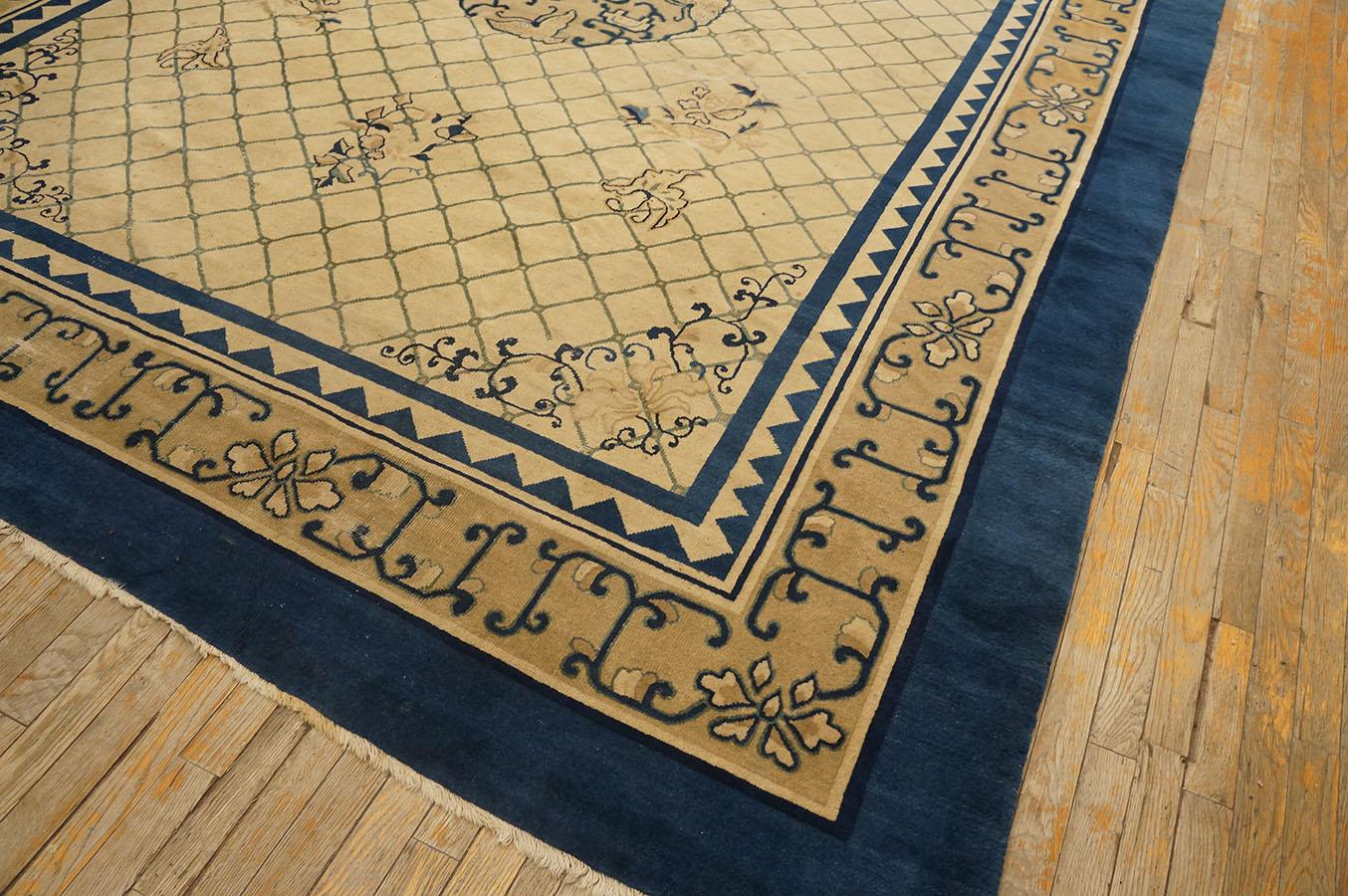 Fin du XIXe siècle Tapis chinois de Pékin du 19ème siècle ( 9' x 11'8