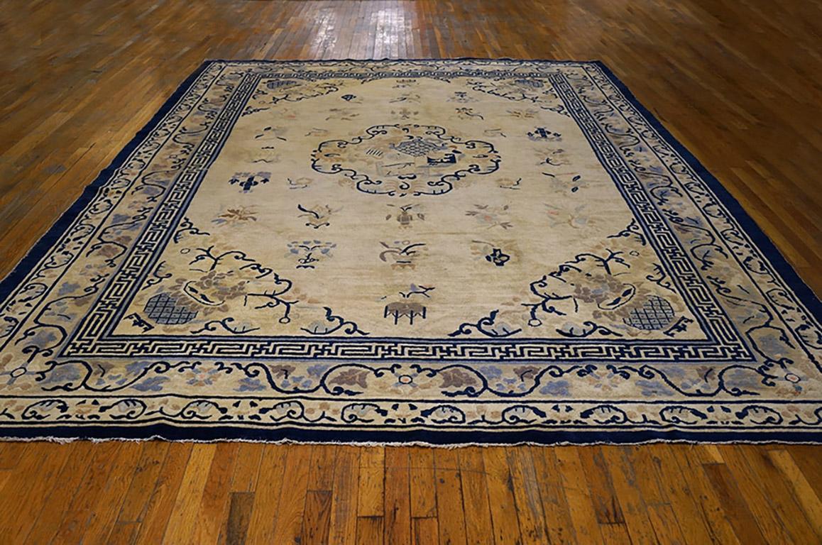 Hand-Knotted Late 19th Century Chinese Peking Carpet ( 9' x 11'6