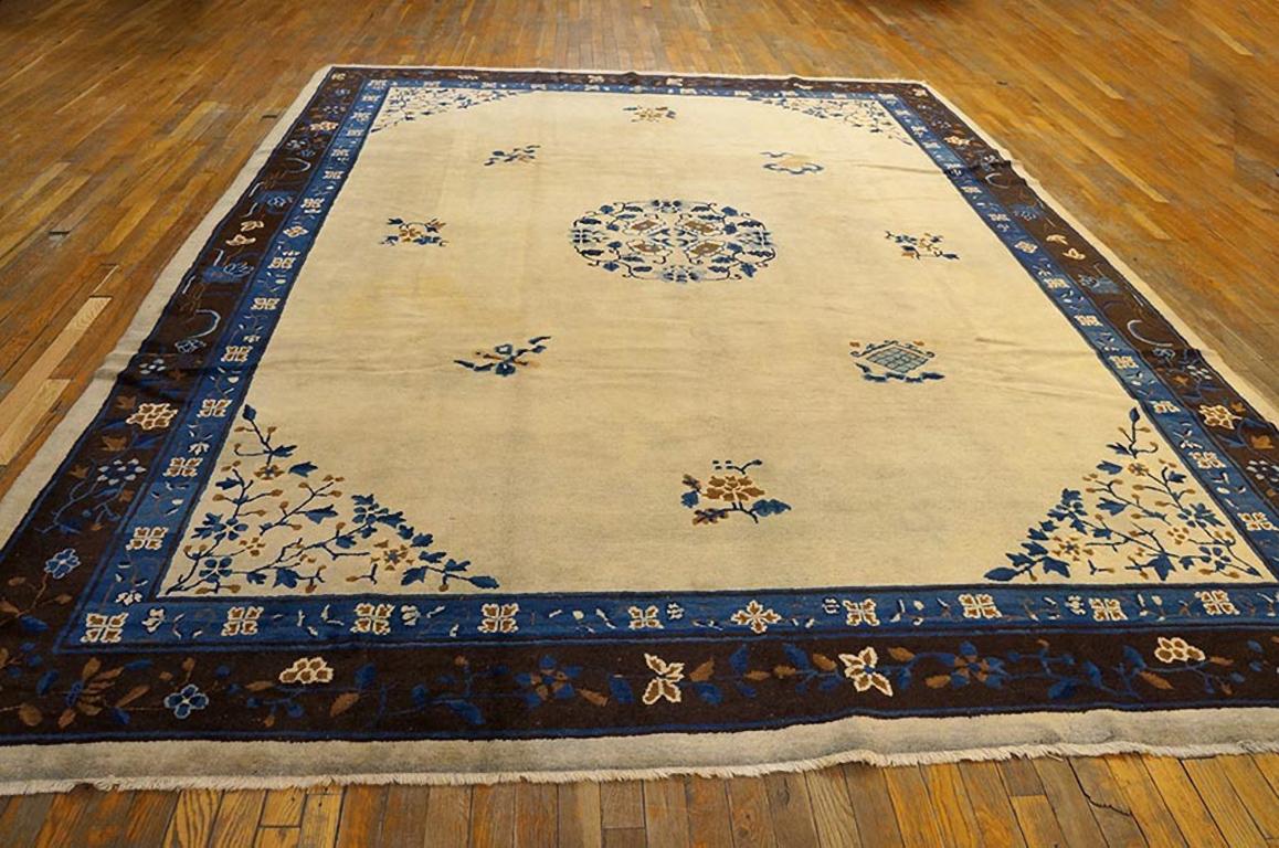Hand-Knotted 1920s Chinese Peking  Carpet ( 9' x 11'8