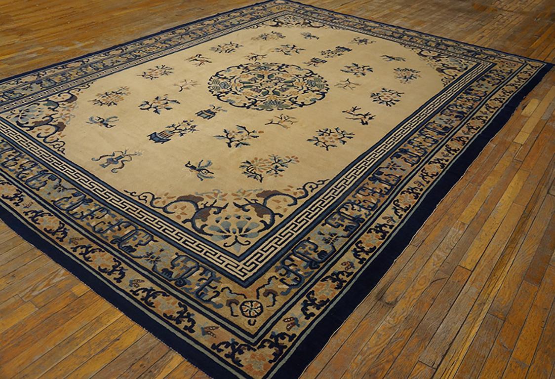 Hand-Knotted 1920s Chinese Peking Carpet ( 9' x 11'9