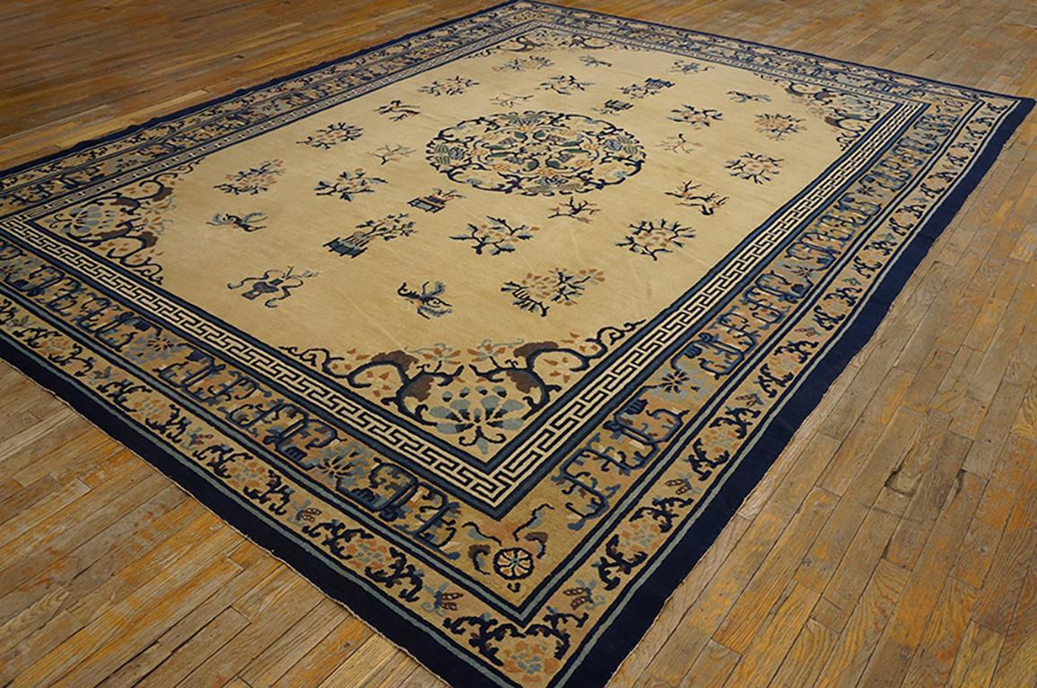 Early 20th Century 1920s Chinese Peking Carpet ( 9' x 11'9