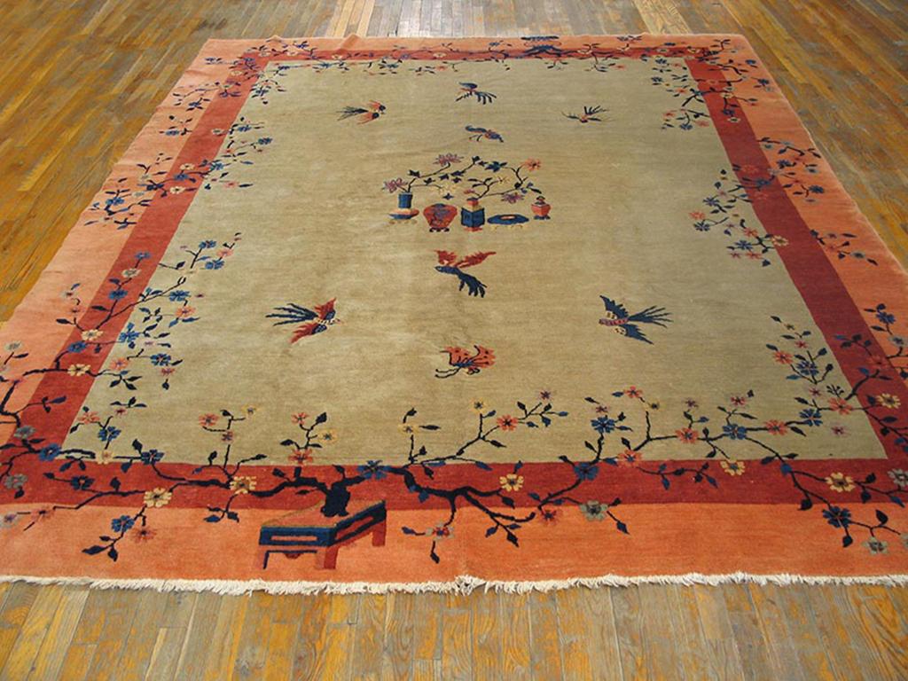 Hand-Knotted Early 20th Century Chinese Peking Carpet ( 9'2