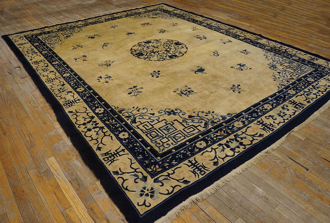 Noué à la main Tapis chinois de Pékin du début du 20ème siècle ( 9'2