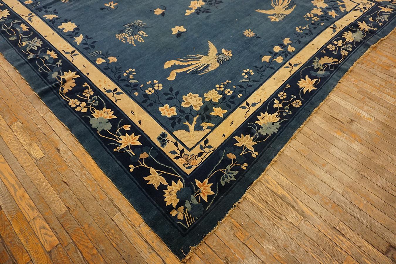 Wool Early 20th Century Chinese Peking Carpet ( 9'2