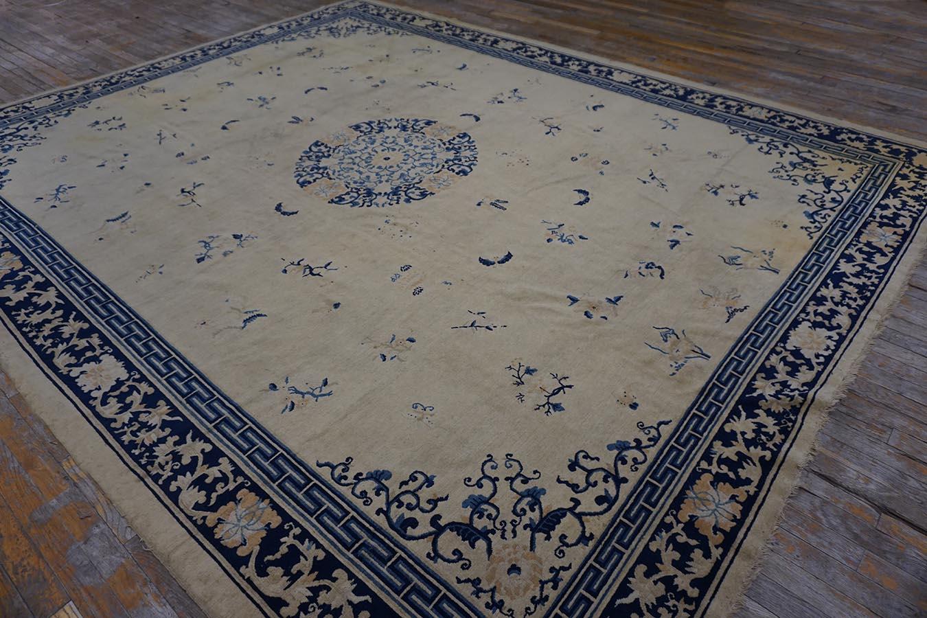 Hand-Knotted Antique Chinese Peking Rug 9'2