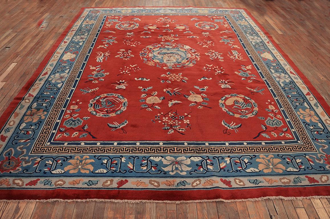 Hand-Knotted Early 20th Century Chinese Peking Carpet ( 9'2