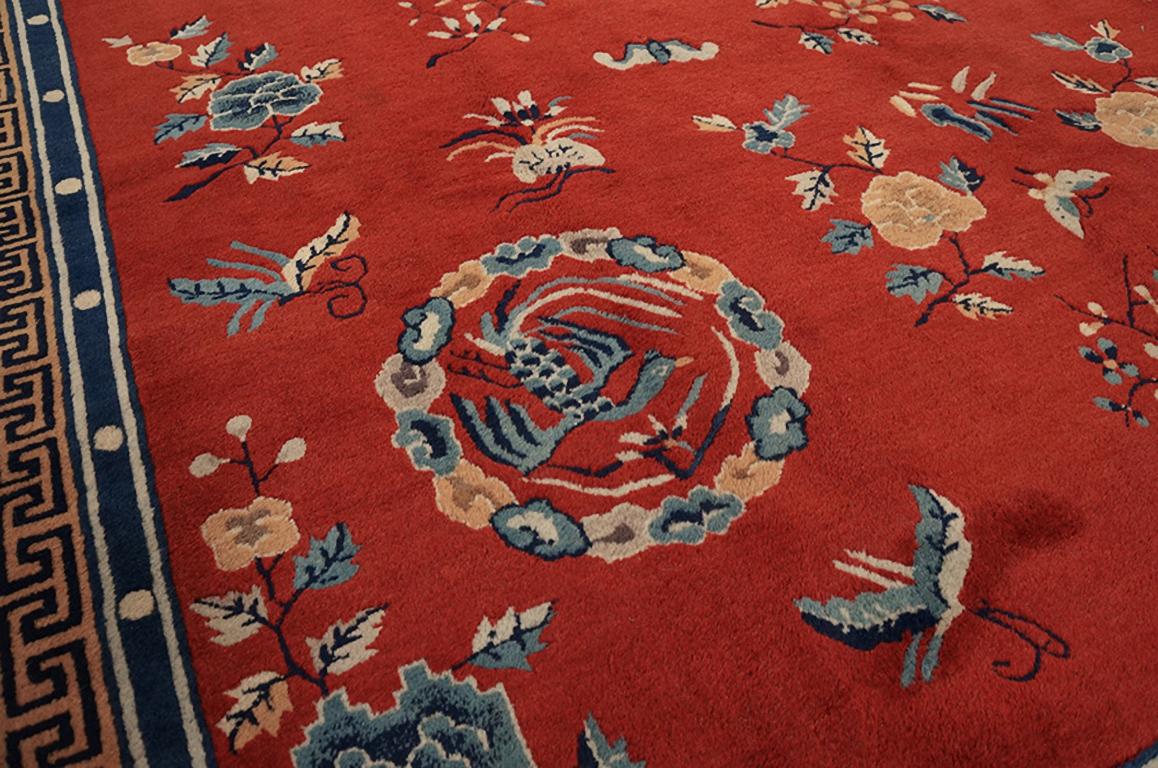 Chinesischer Peking-Teppich des frühen 20. Jahrhunderts ( 9''2 x 11''8 - 280 x355) im Zustand „Gut“ im Angebot in New York, NY