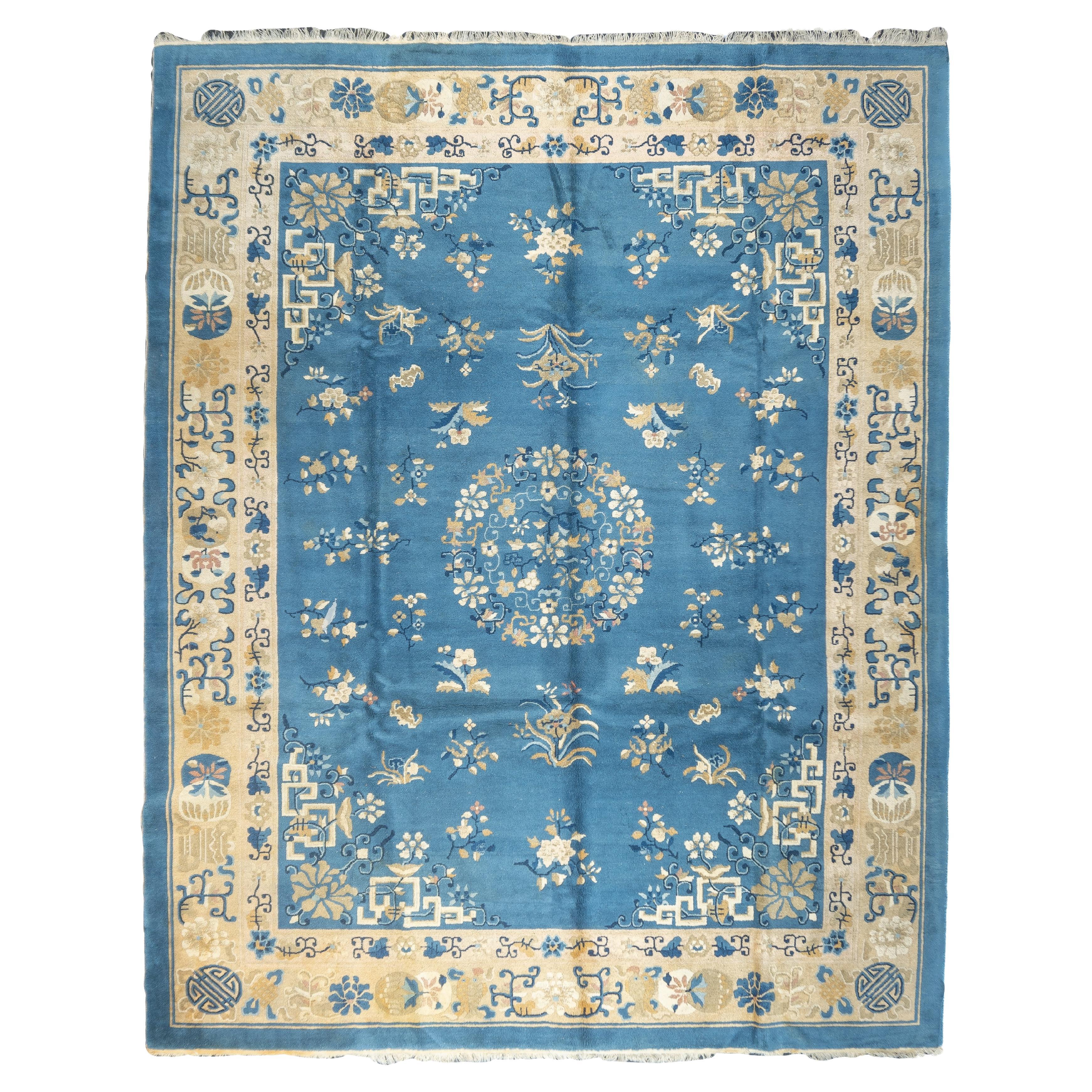 Antique Chinese Peking Rug 9'3'' x 11'8'' For Sale