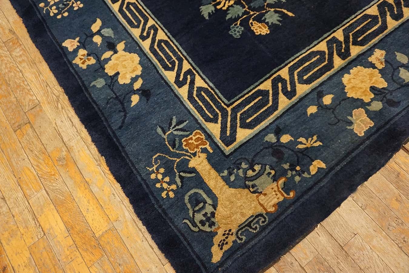 Wool Early 20th Century Chinese Peking Carpet ( 9'3