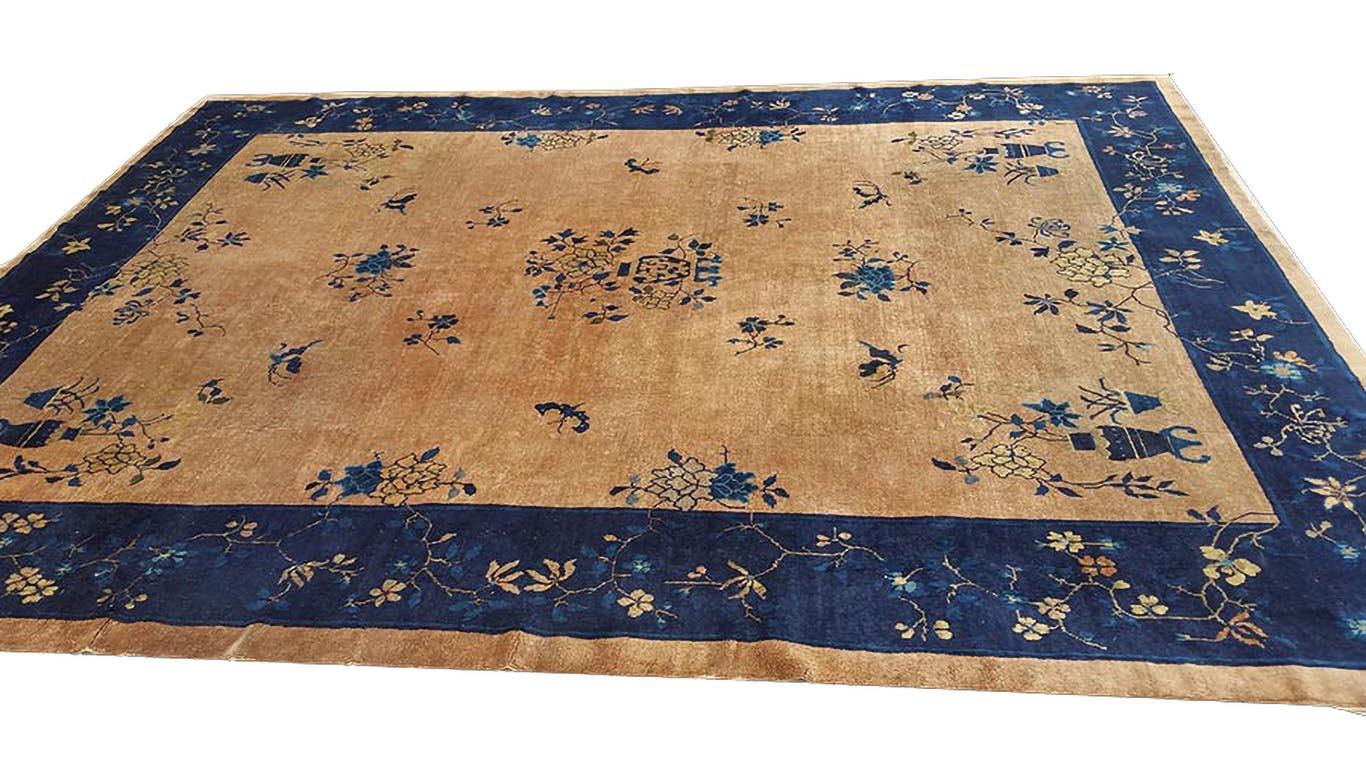 Noué à la main Tapis chinois ancien de Pékin de 9' 3