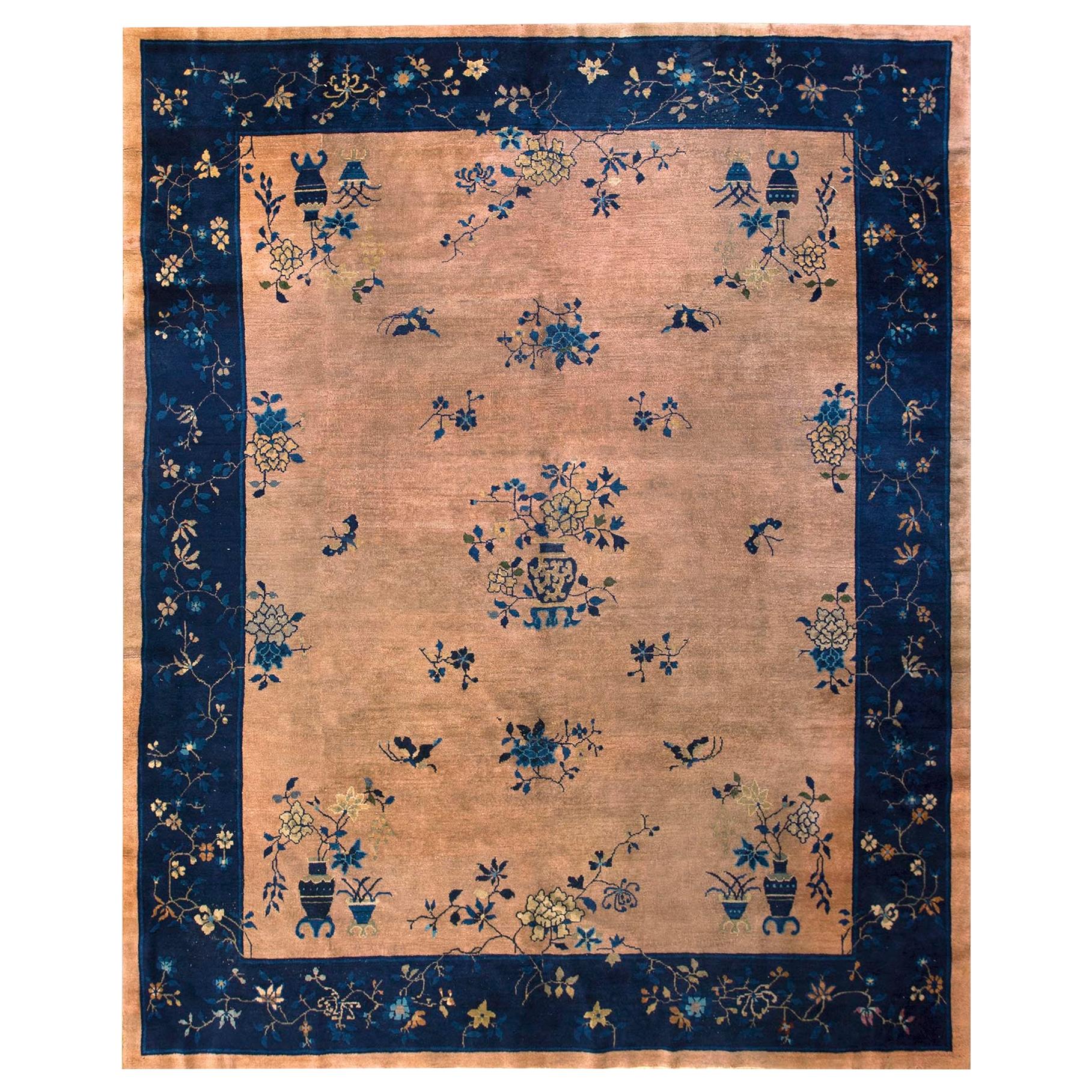 Antique Chinese Peking Rug 9' 3" x 11' 6" For Sale